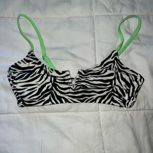 Xhilaration Zebra Print Bralette with Mint Straps
